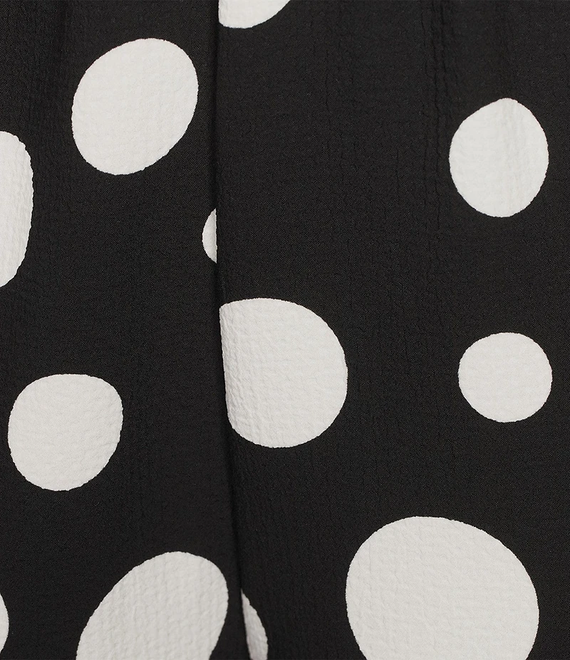 IC Collection Plus Size Woven Dot Print Elastic Waist Tulip Hem Crop Pants
