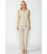 IC Collection Prada Knit Elastic Straight Leg Pants