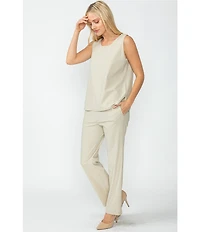 IC Collection Prada Knit Elastic Straight Leg Pants