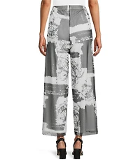 IC Collection Printed Mesh Elastic Waist Wide Leg Pull-On Coordinating Pants