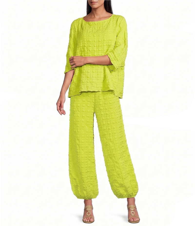 IC Collection Pucker Balloon Leg Elastic Waist Pants