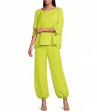 IC Collection Pucker Balloon Leg Elastic Waist Pants