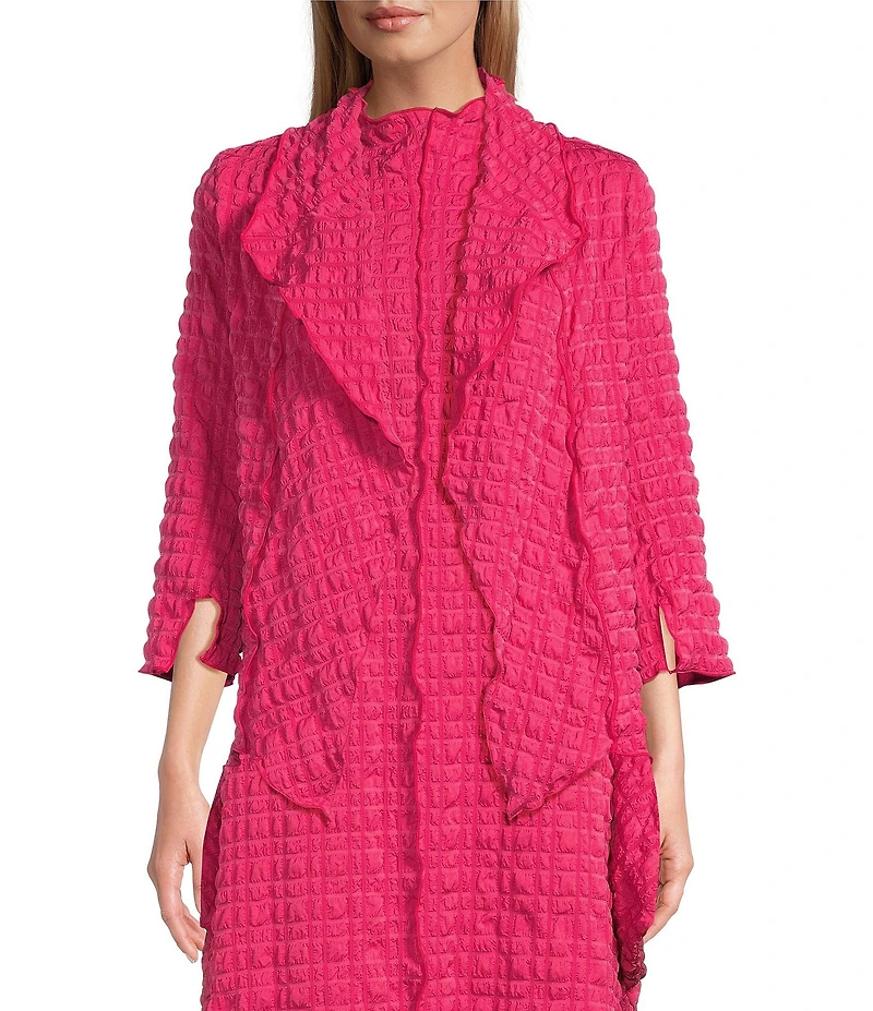 IC Collection Pucker Shawl Collar Open Front Bracelet Sleeve Jacket