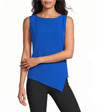 IC Collection Scoop Neck Sleeveless Asymmetrical Tank