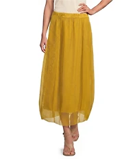 IC Collection Sheer Mesh Cocoon Pull-On Midi Bubble Skirt
