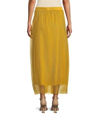 IC Collection Sheer Mesh Cocoon Pull-On Midi Bubble Skirt