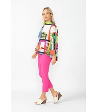 IC Collection Slim Stretch Knit Cropped Pants