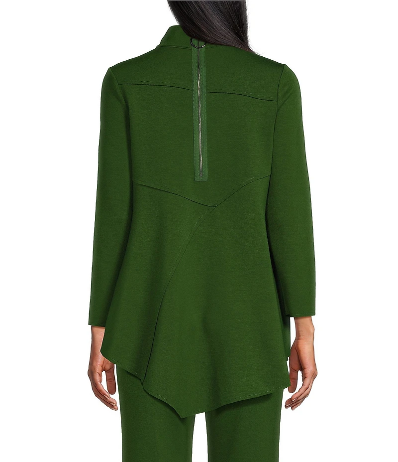 IC Collection Soft Knit Crepe Mock Neck Long Sleeve Top