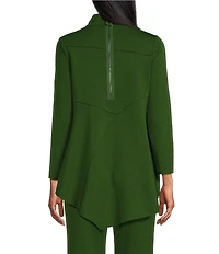 IC Collection Soft Knit Crepe Mock Neck Long Sleeve Top