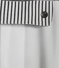 IC Collection Stripe Poplin Point Collar Long Sleeve Zip Front Jacket