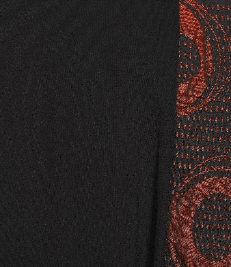 IC Collection Textured Knit Jacquard Cowl Neck Long Sleeve Asymmetrical Dress