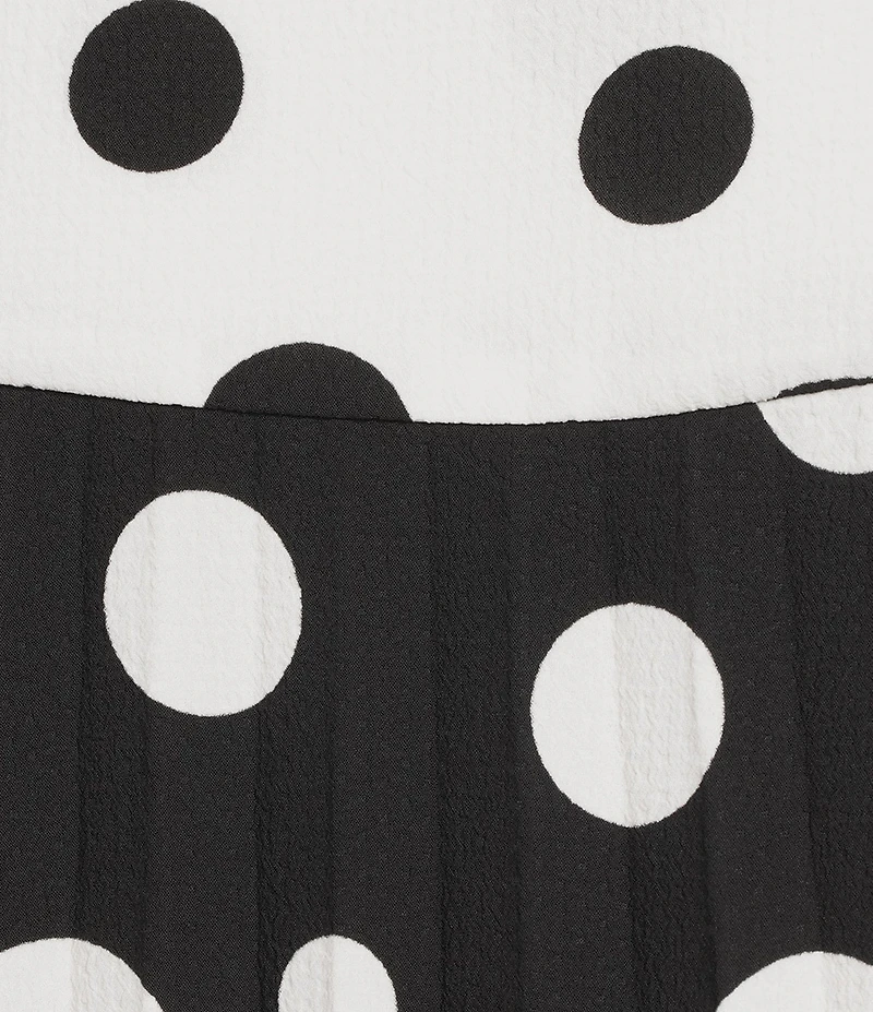 IC Collection Woven Dot Combo Print High Neck Bracelet Sleeve Jacket
