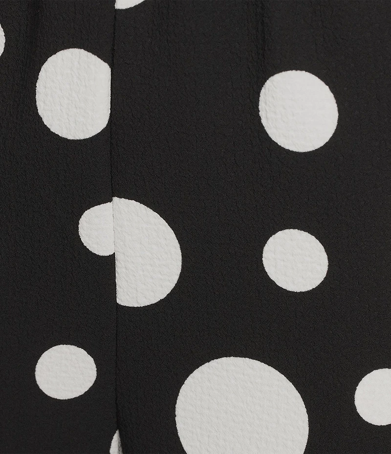 IC Collection Woven Dot Print Elastic Waist Tulip Hem Crop Coordinating Pants