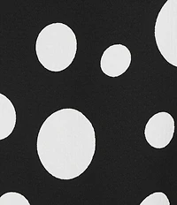 IC Collection Woven Dot Print Mock Cowl Neck Sleeveless Asymmetrical Tunic Dress