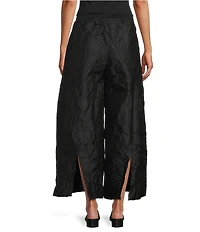 IC Collection Woven Wide-Leg Crinkle Pull-On Coordinating Crop Pants