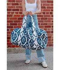 Ida Mae Home Charlotte Navy Quilted Weekender Duffle Bag