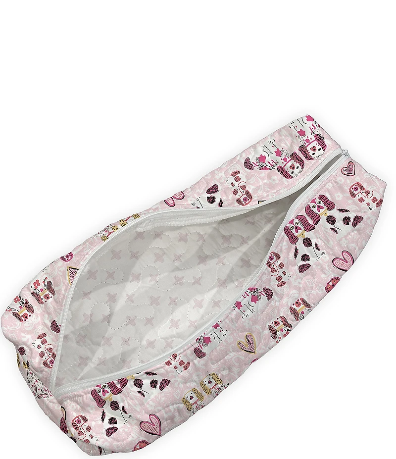 Ida Mae Home Foo Dogs Pink Quilted Hot Tools Bag