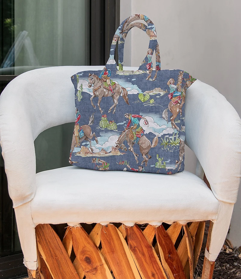 Ida Mae Home Birdie Chambray Western Quilted Tote Bag