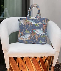 Ida Mae Home Birdie Chambray Western Quilted Tote Bag