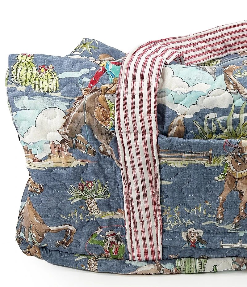 Ida Mae Home Birdie Chambray Quilted Weekender Duffle Bag