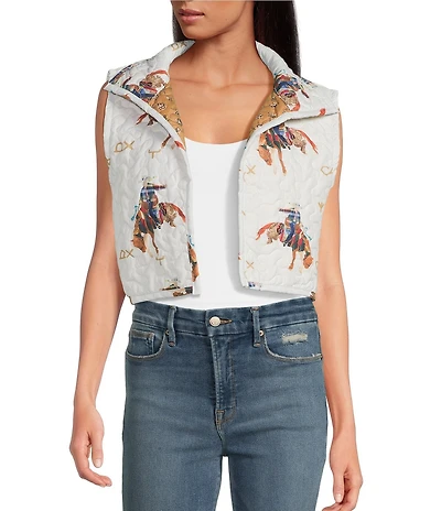 Ida Mae Home Cowgirl Western Quilted Cropped Vest