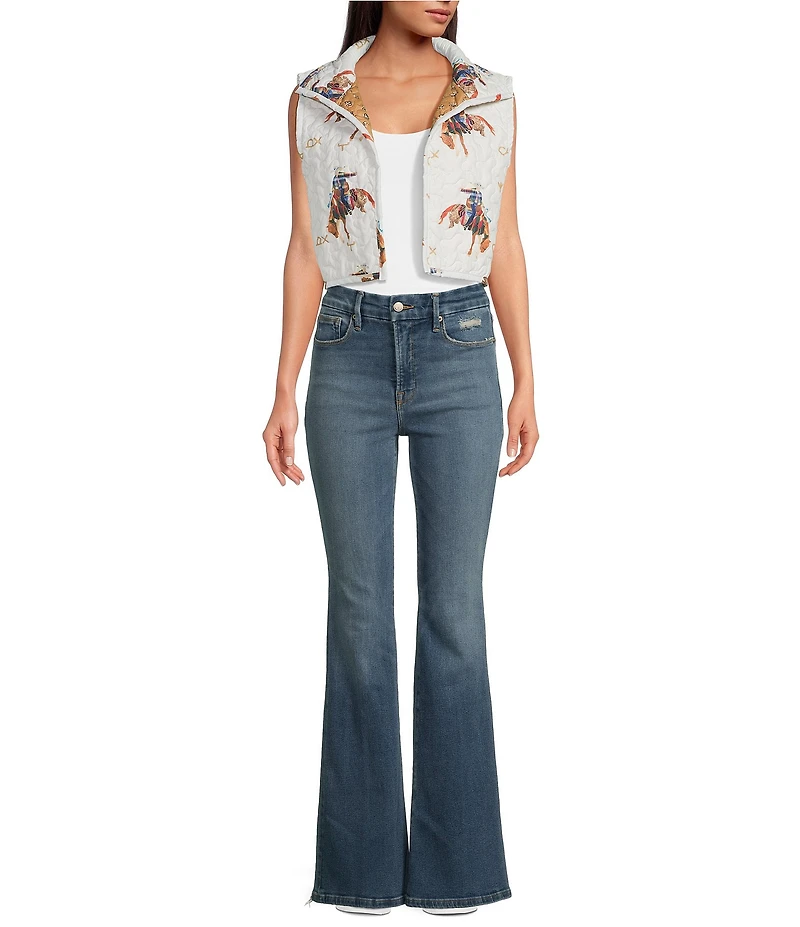 Ida Mae Home Cowgirl Western Quilted Cropped Vest