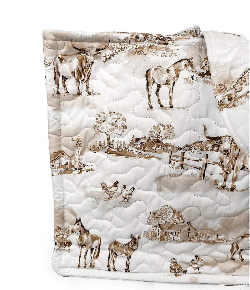 Ida Mae Home Donkey Icon Brown Quilted Tote Bag