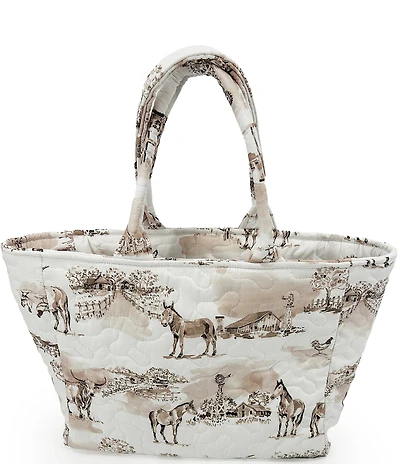 Ida Mae Home Donkey Toile Brown Quilted Medium Tote Bag