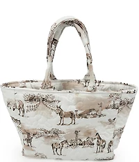 Ida Mae Home Donkey Toile Brown Quilted Medium Tote Bag