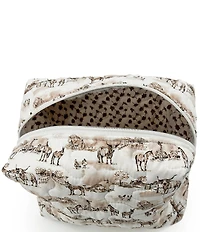 Ida Mae Home Donkey Toile Quilted Large Makeup Bag