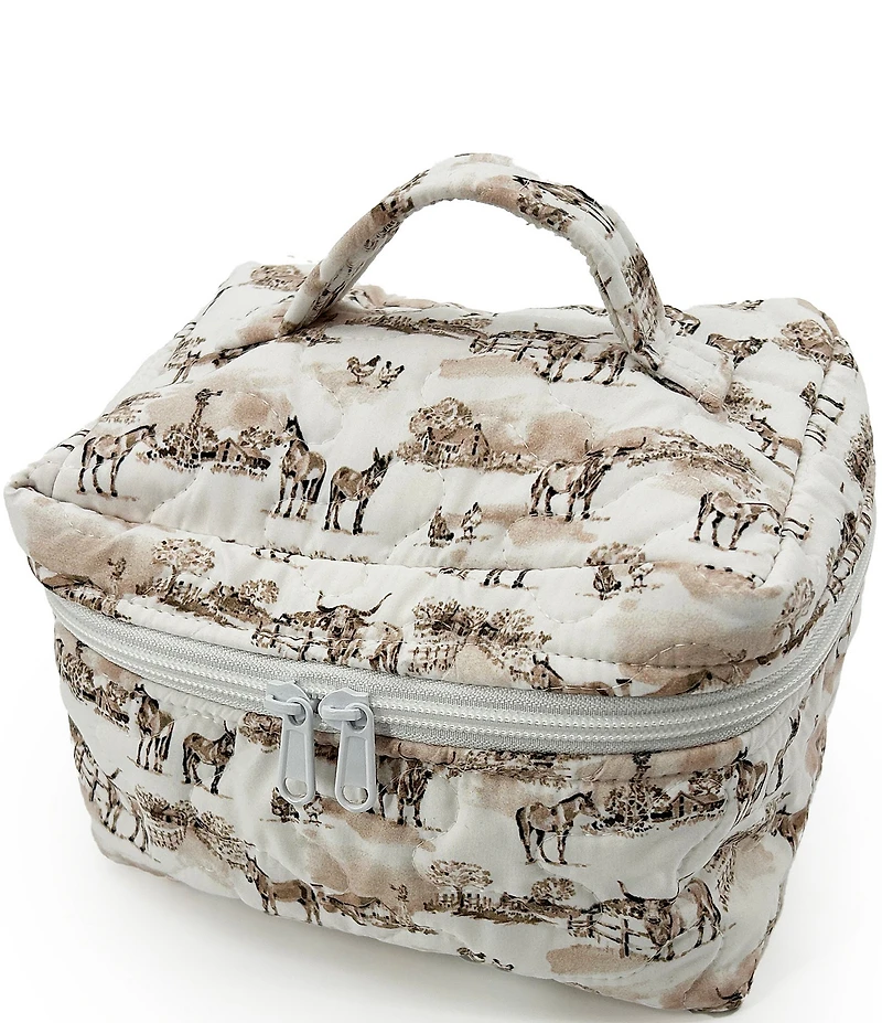Ida Mae Home Donkey Toile Quilted Travel Case