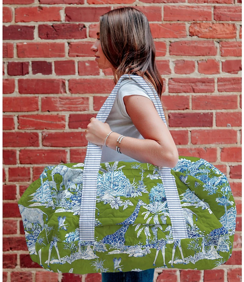 Ida Mae Home Ozara Jungle Green Quilted Duffle Bag