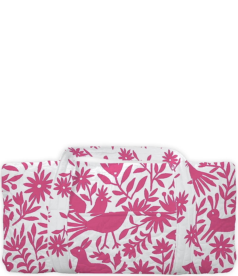 Ida Mae Home Piper Otomi Pink Fuchsia Quilted Weekender Duffle Bag