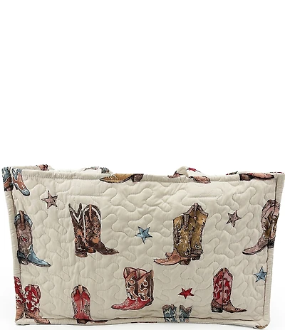 Ida Mae Home Thunder Boots Sand Quilted Tote Bag