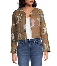 Ida Mae Home Thunderbird Round Neck Long Sleeve Open Front Jacket
