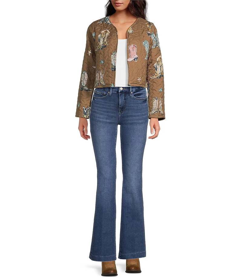 Ida Mae Home Thunderbird Round Neck Long Sleeve Open Front Jacket