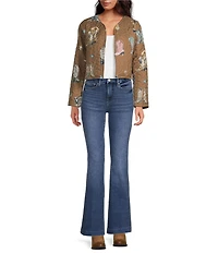 Ida Mae Home Thunderbird Round Neck Long Sleeve Open Front Jacket