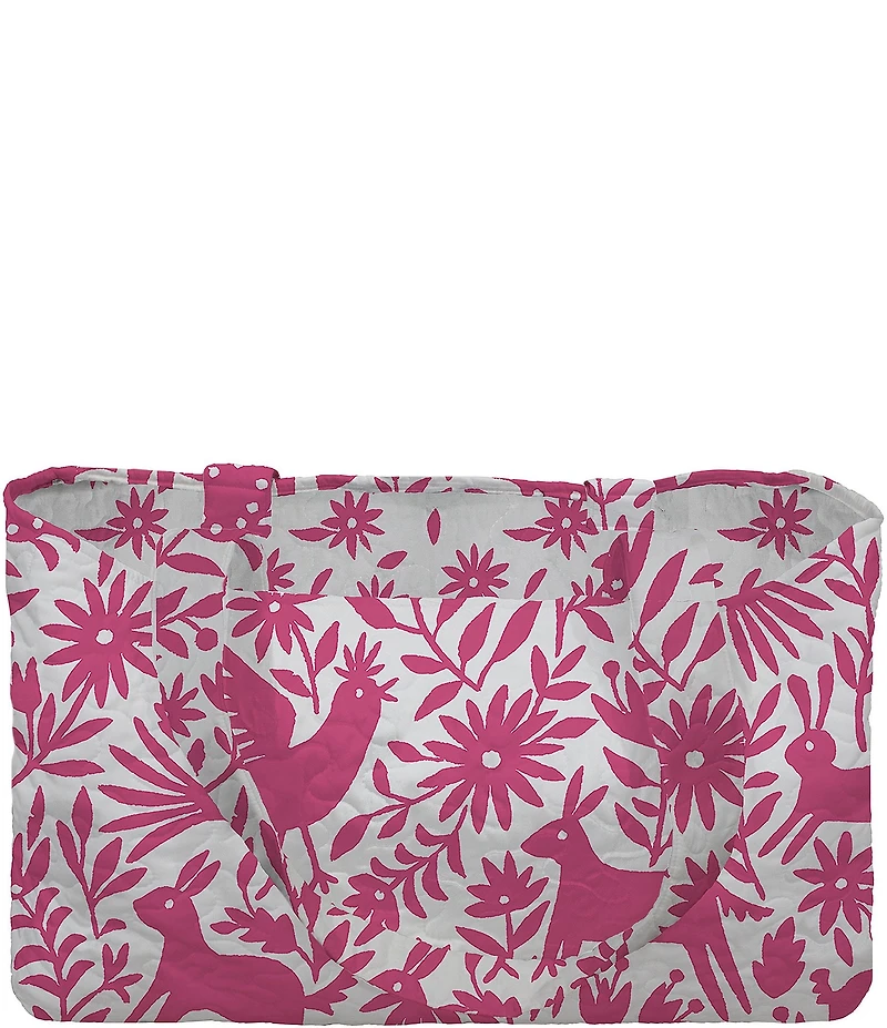 Ida Mae Home Piper Otomi Pink Fuchsia Quilted Tote Bag