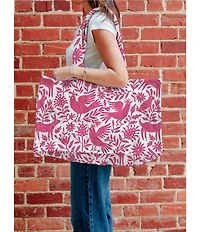 Ida Mae Home Piper Otomi Pink Fuchsia Quilted Tote Bag