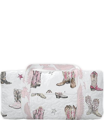 Ida Mae Home Thunder Boots Pink Quilted Weekender Duffle Bag
