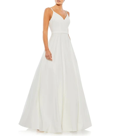 Ieena for Mac Duggal V-Neck Sleeveless A-Line Fully Lined Ball Gown