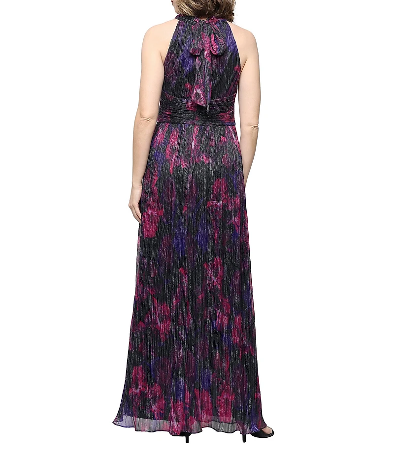Ignite Evenings Bodre Halter Neck Crossover Waist Long Dress