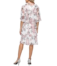 Ignite Evenings Floral Print Bodre Jacket Dress