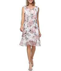 Ignite Evenings Floral Print Bodre Jacket Dress