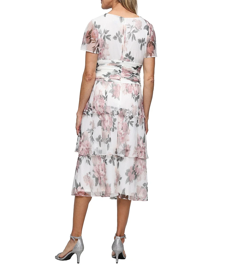 Ignite Evenings Floral Print Bodre Midi Dress