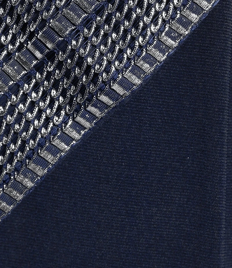 Ignite Evenings Petite Size Foil Trim Asymmetric Cape Jumpsuit