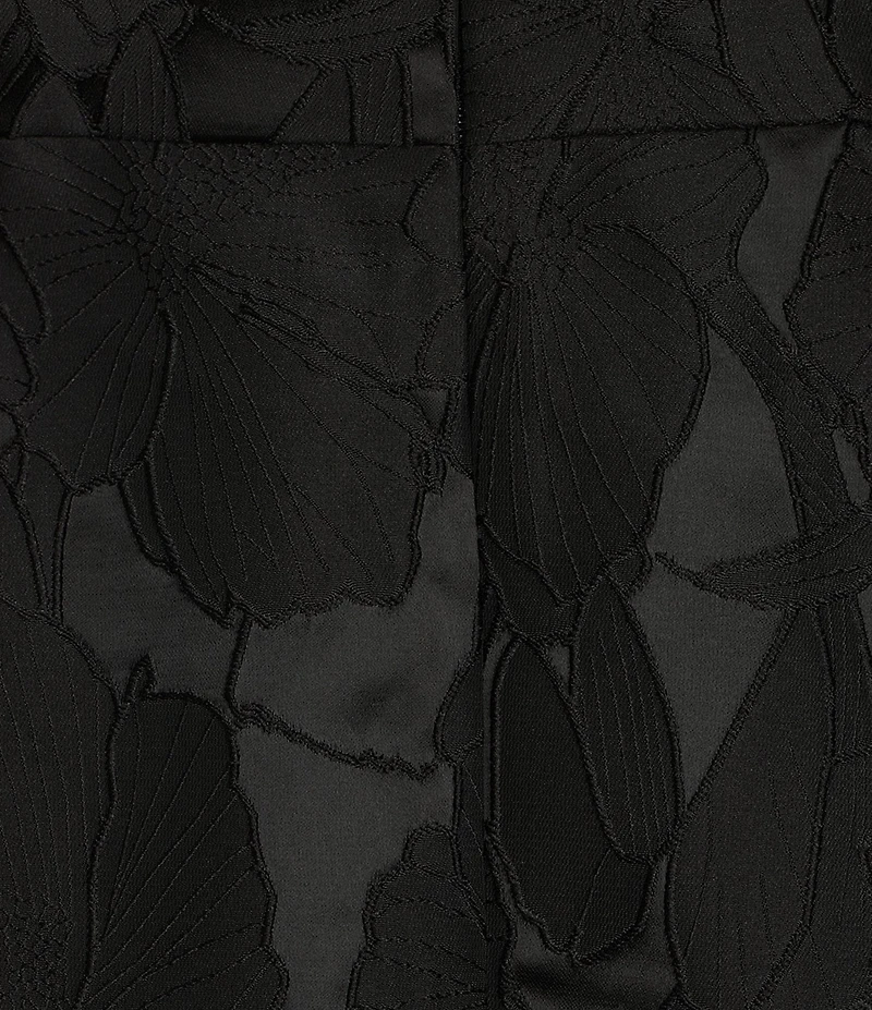 Ignite Evenings Petite Size Jacquard Surplice Neck Sleeveless Hi-Low Midi Dress