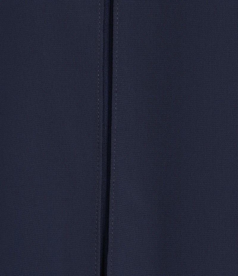 Ignite Evenings Petite Size Scoop Neck Illusion Bubble Sleeve with Beaded Cuff and Tulip Overlay Sheath Dress