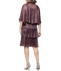 Ignite Evenings 3/4 Sleeve Embellished Crew Neck 2-Piece Jacket Dress