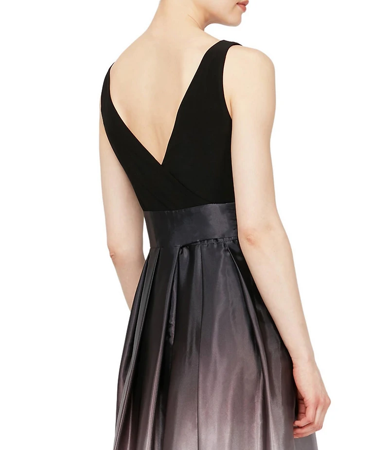 Ignite Evenings Sleeveless Round Neck Ombre Skirt Tie Waist Gown